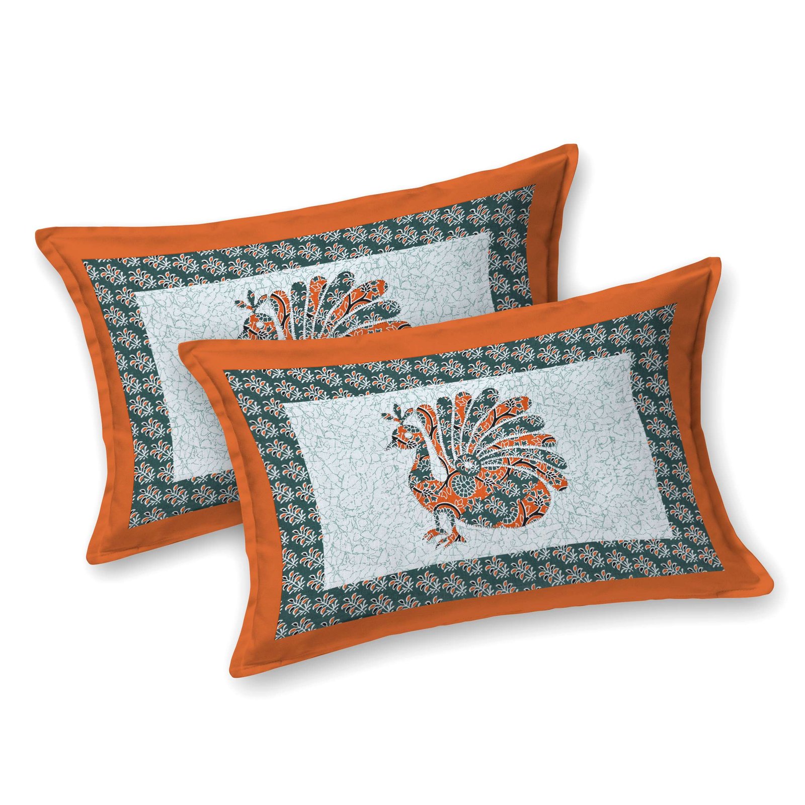 Rajasthani Traditionally Printed Cotton Doublebed Bedsheet With Pack of 2 Pillow Covers - Image 2