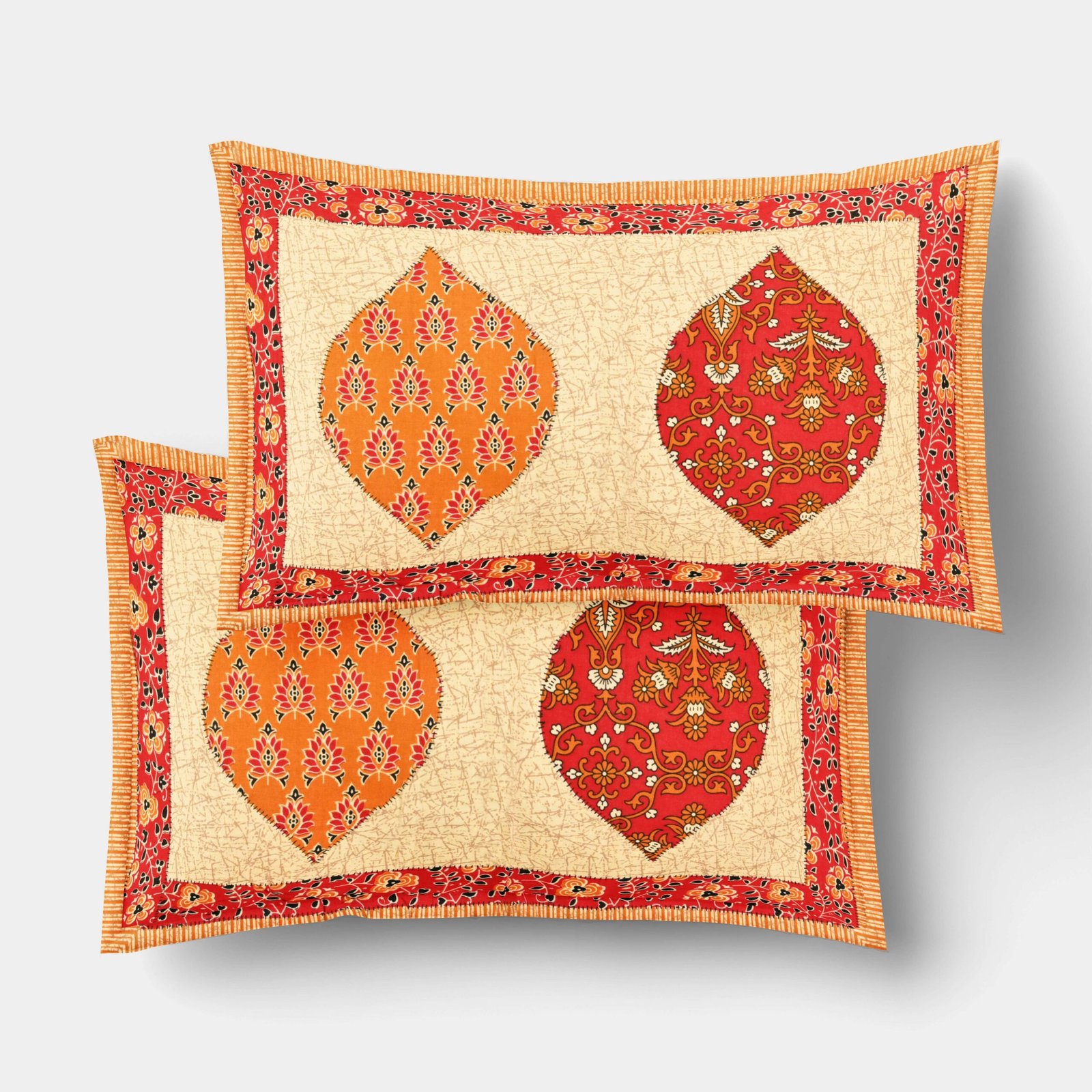 Rajasthani Traditionally Printed Cotton Doublebed Bedsheet With Pack of 2 Pillow Covers - Image 4