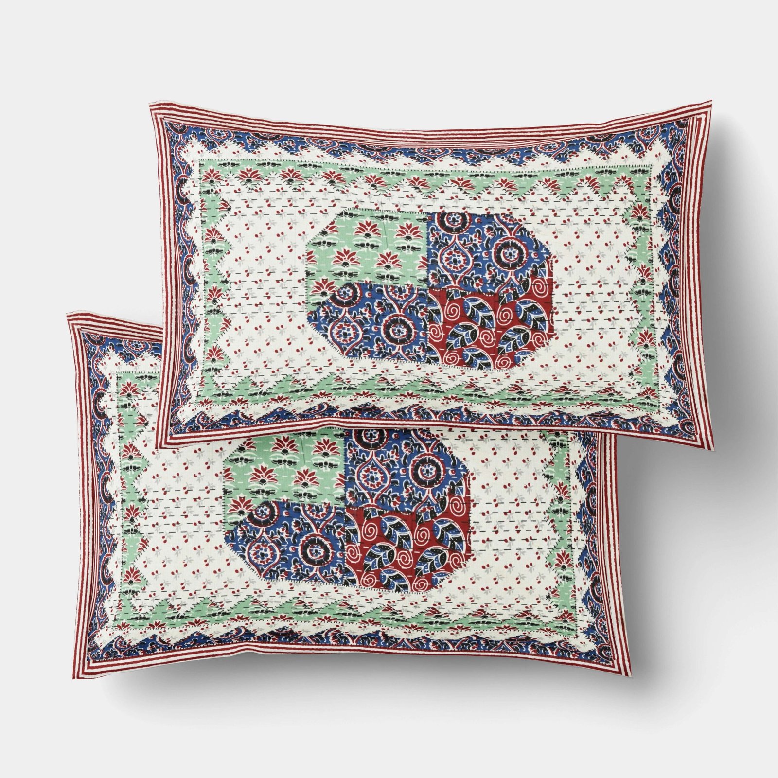 Rajasthani Traditionally Printed Cotton Doublebed Bedsheet With Pack of 2 Pillow Covers - Image 4